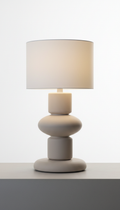 Lámpara de mesa cerámica beige bruma