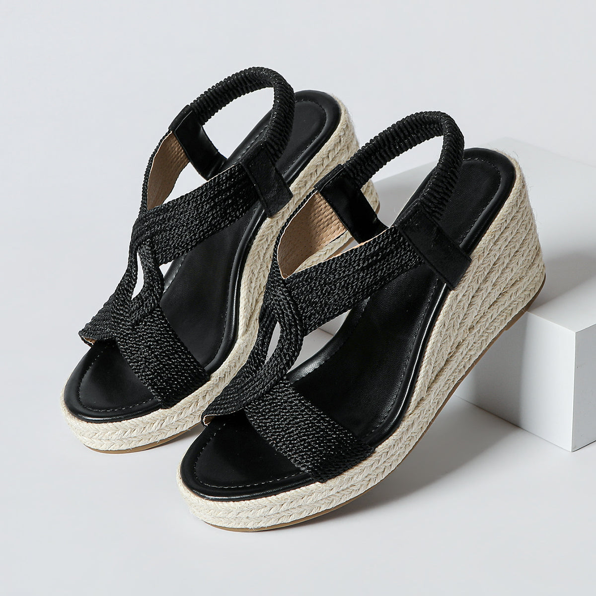 Aroa - sandalias de cuña con trenzado artesanal