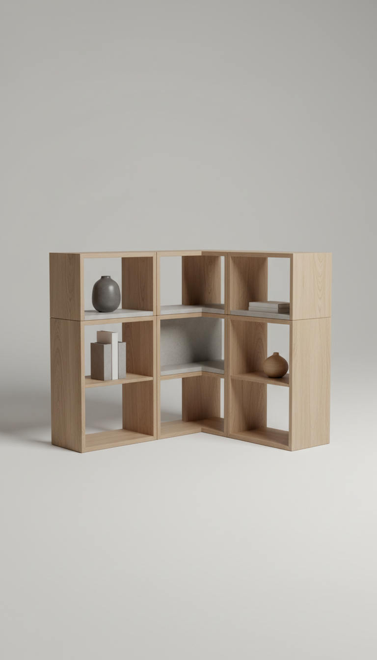 Estante modular de roble macizo