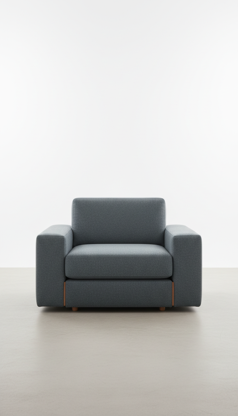 Sillón lounge de lana gris pizarra
